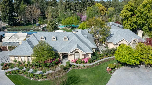 an aerial view of a house