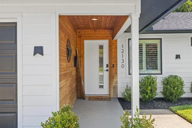 a view of a entryway door front of house