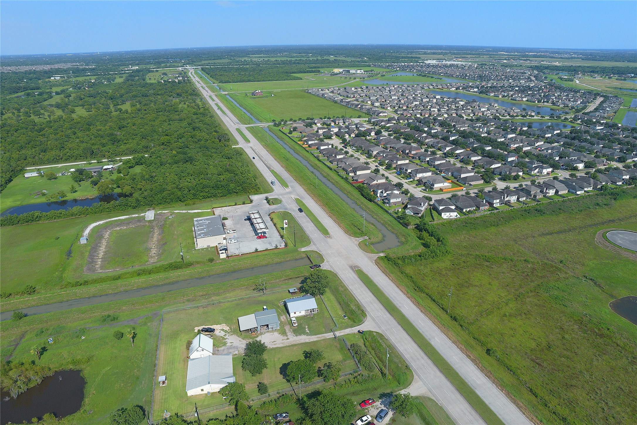 2883 County Road 58 Manvel, TX 77578 - Photo 9 of 24 Ariel shot shows Hwy 288 in the back ground, New Hope Church in upper right corner, Rodeo Palms subdivision to the right