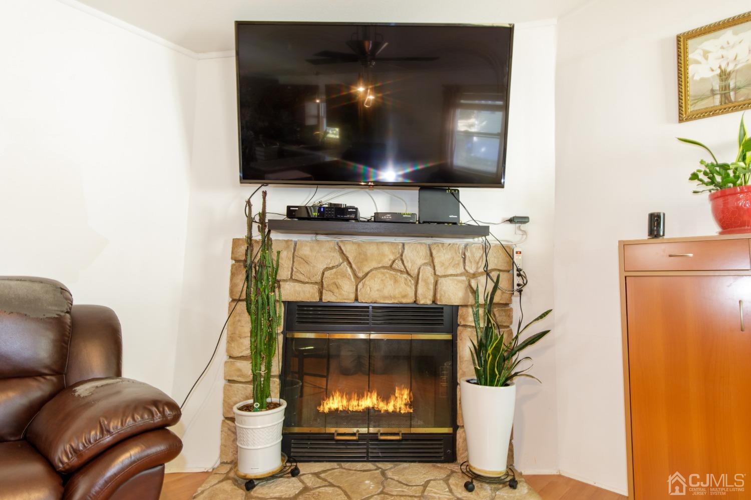 57 Burns Road North Brunswick, NJ 08902 - Photo 11 of 26 a living room with furniture and a fireplace