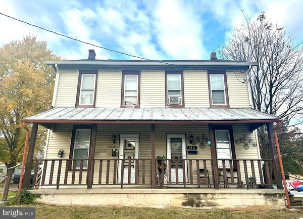 front view of a brick house
