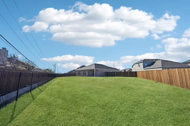 a view of a backyard