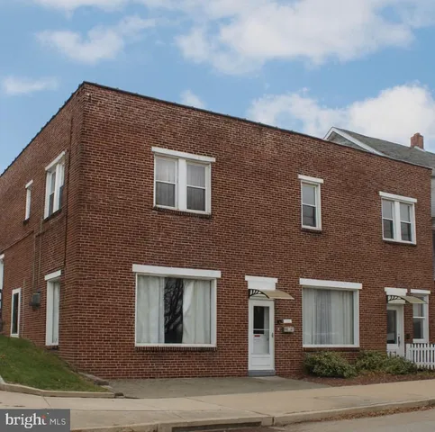 a front view of a building