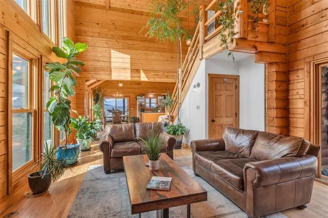 a view of a patio with couches and potted plants