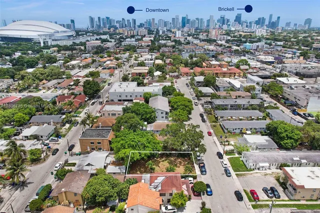 an aerial view of a city