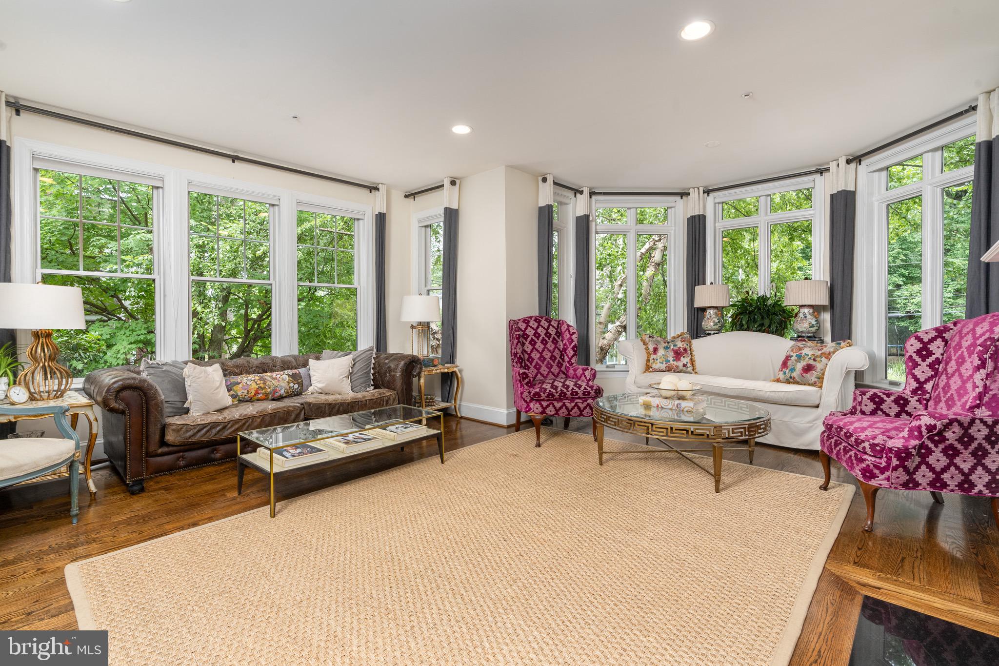 2502 Chain Bridge Road Northwest Washington, DC 20016 - Photo 15 of 49 Formal Living Room with Surrounding Windows
