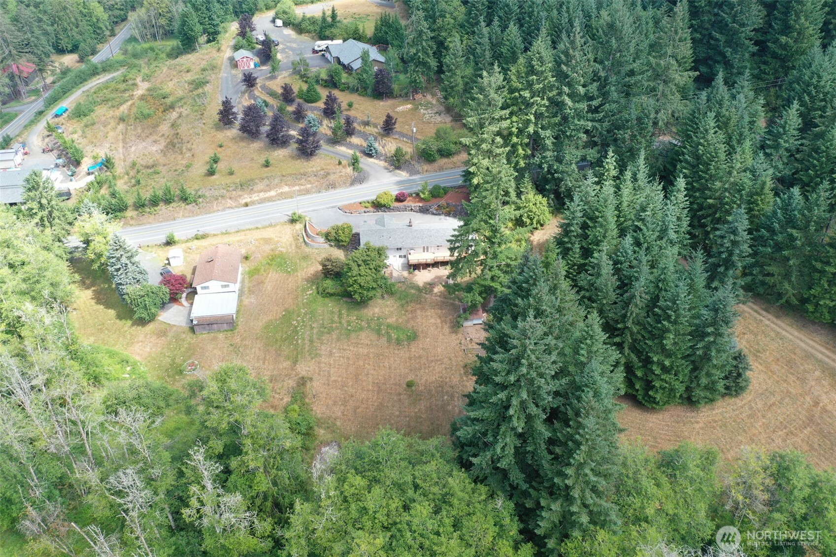 523 Haywire Road Winlock, WA 98596 - Photo 35 of 40 an aerial view of residential houses with outdoor space