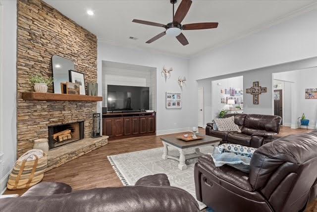 5320 North Helton Road Winston, GA 30187 - Photo 36 of 54 a living room with furniture and a fireplace