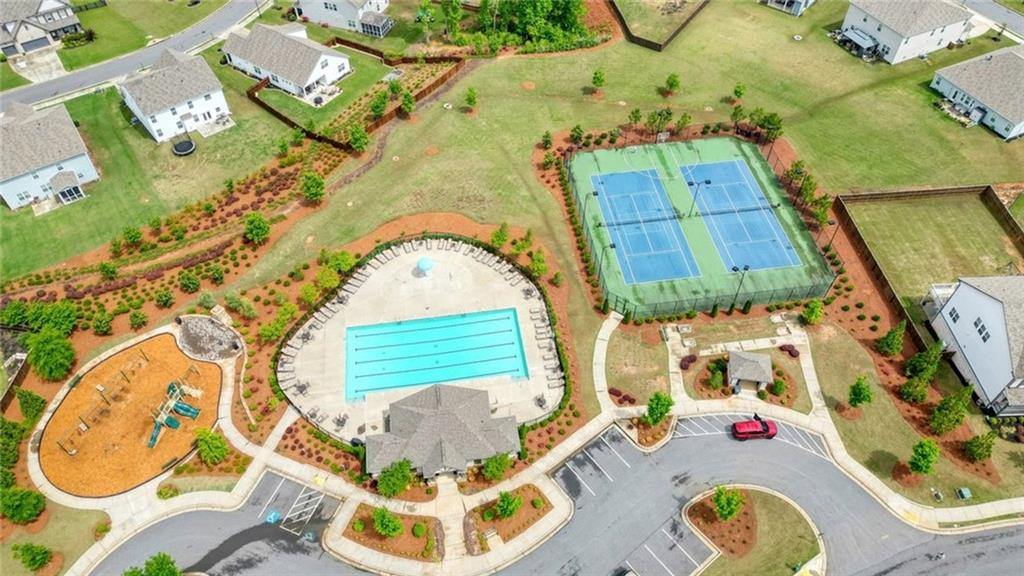 6915 Rambling Vale Dawsonville, GA 30534 - Photo 54 of 63 an aerial view of a swimming pool