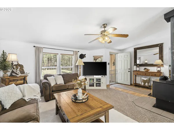 a living room with furniture