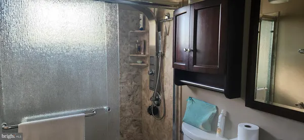 a bathroom with a shower