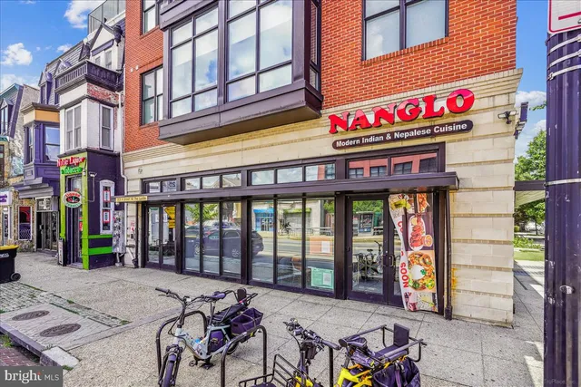 a view of a building with a window