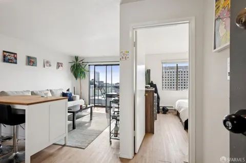 a workspace with furniture and window