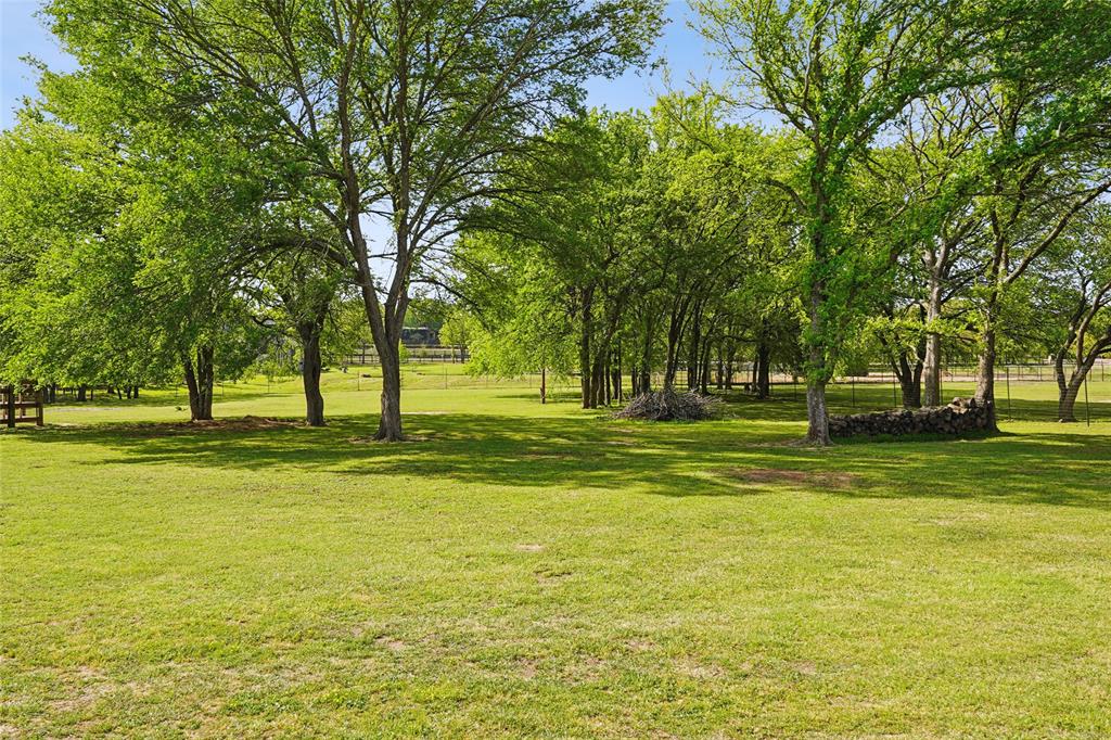 1006 Cochran Road Argyle, TX 76226 - Photo 39 of 40 a view of a swimming pool with a garden and trees