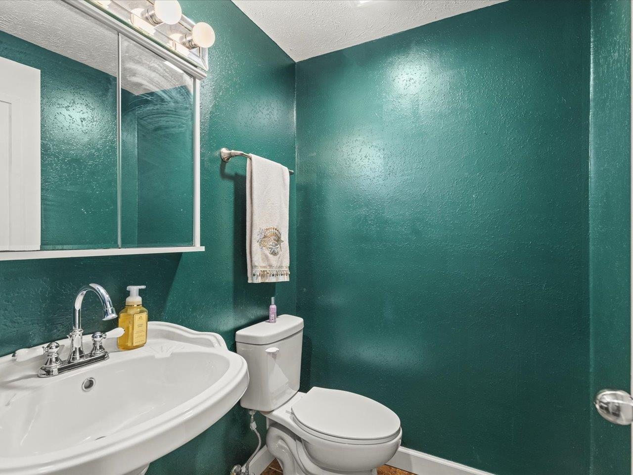 9104 East Weber Road Ridott, IL 61067 - Photo 27 of 96 a bathroom with a sink a toilet and mirror
