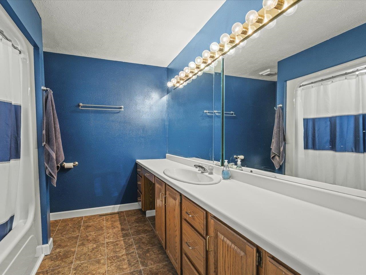 9104 East Weber Road Ridott, IL 61067 - Photo 35 of 96 a bathroom with a sink a vanity and a mirror