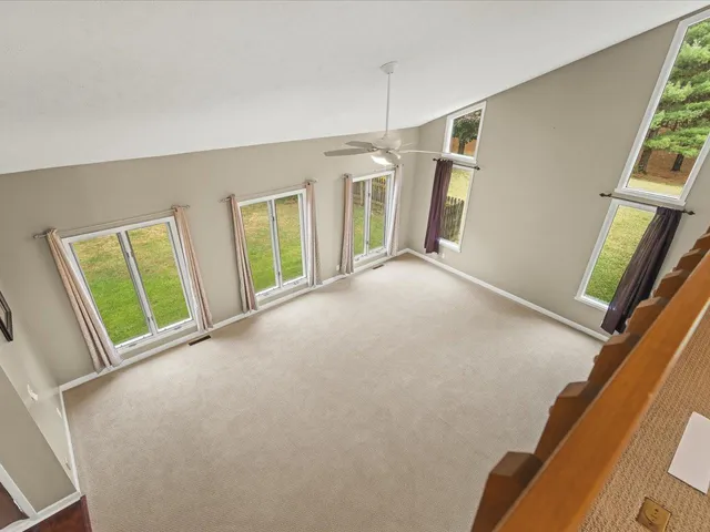 a bathroom with a sink vanity and a mirror