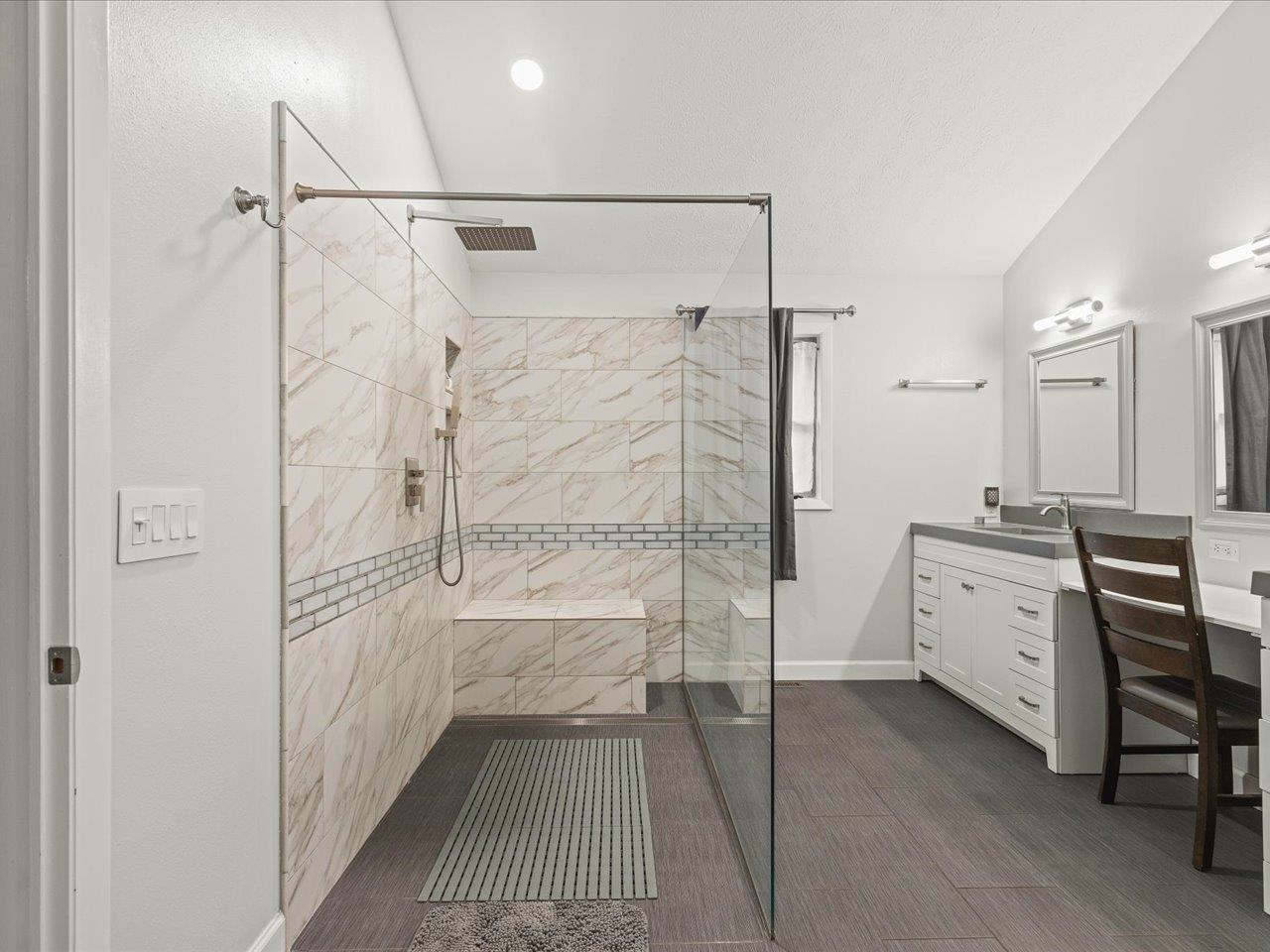 9104 East Weber Road Ridott, IL 61067 - Photo 76 of 96 a bathroom with a shower and a sink