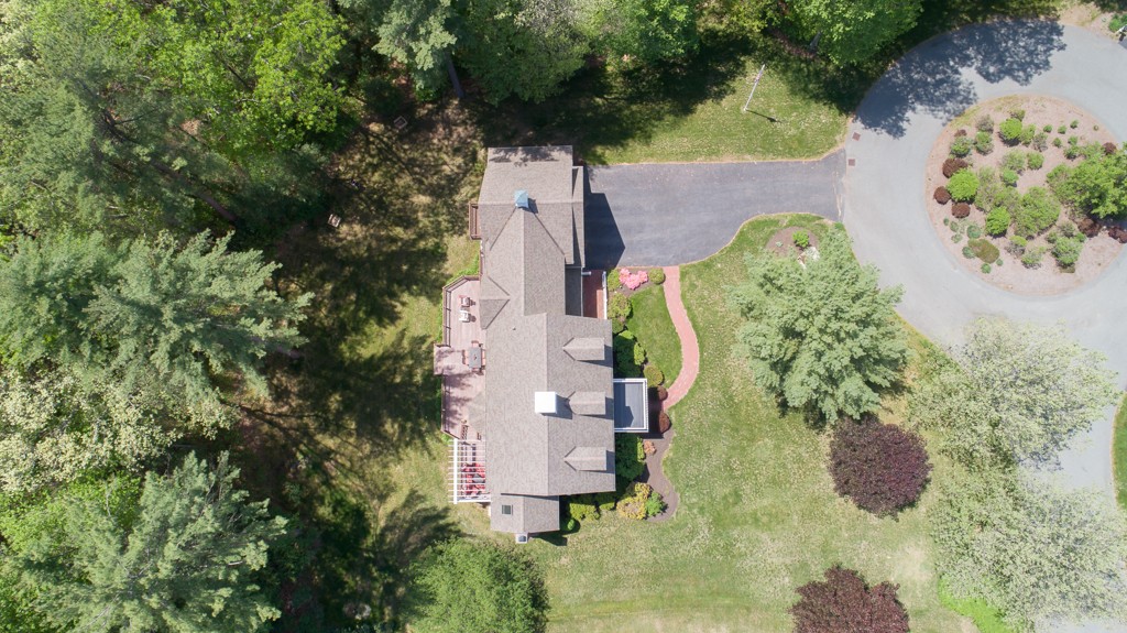 6 Leclair Drive Hingham, MA 02043 - Photo 24 of 26 an aerial view of a house with a garden and yard