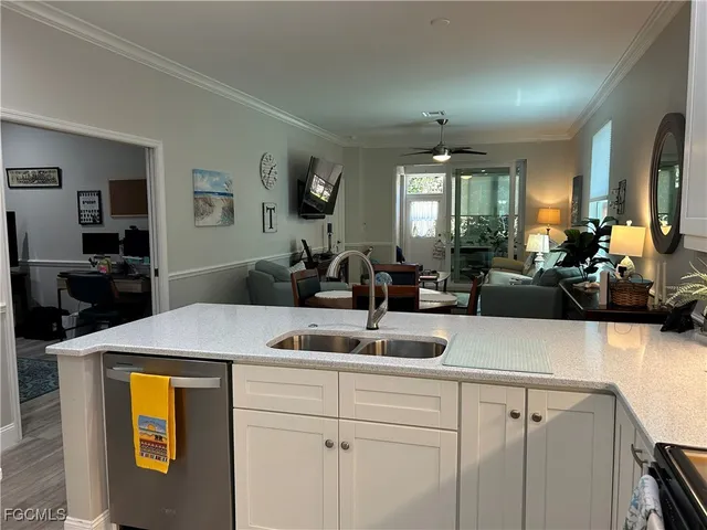 a view of a kitchen counter top space