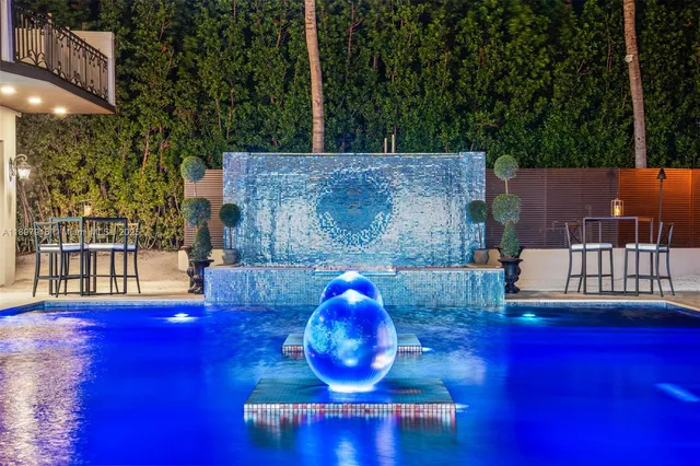 a view of a deck with a big yard