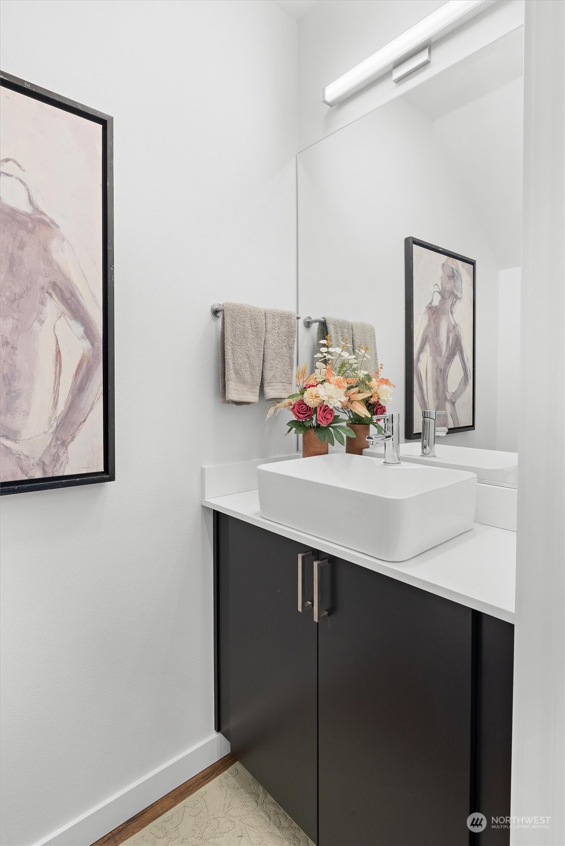 2119 South Walker Street, Unit B Seattle, WA 98144 - Photo 8 of 23 a bathroom with a sink mirror and vanity