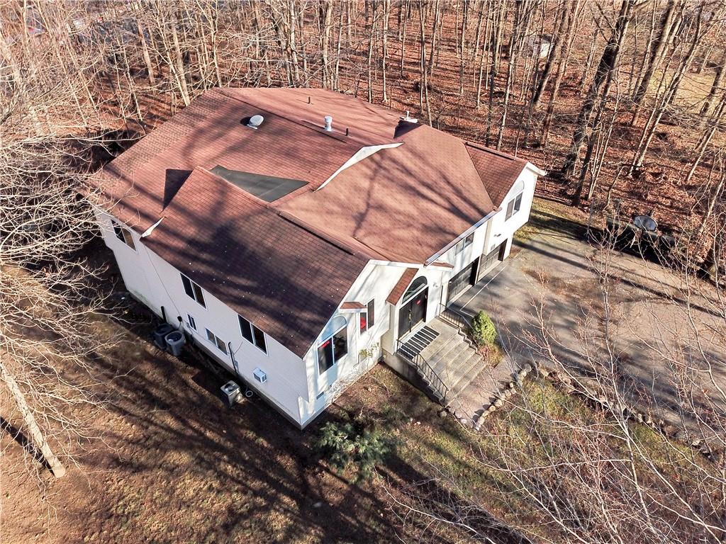 an aerial view of a house
