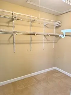 a view of a room with racks on the wall