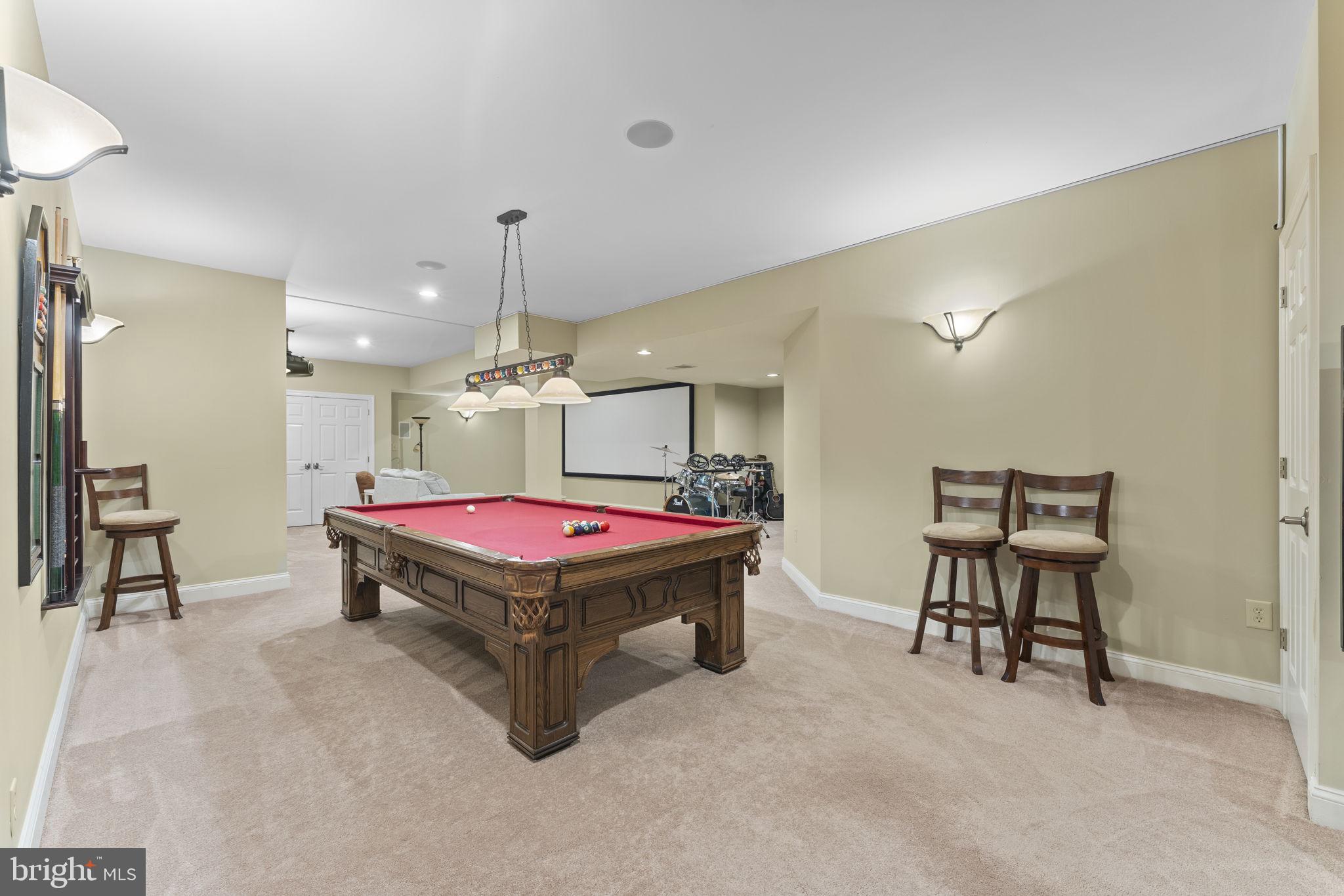 1773 Sheeder Mill Road Spring City, PA 19475 - Photo 29 of 45 Basement w/ Pool Table & Projector