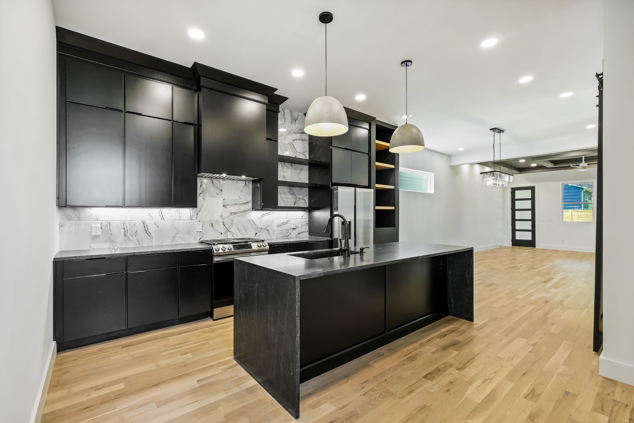 629 B Ries Avenue Nashville, TN 37209 - Photo 6 of 62 a kitchen with stainless steel appliances granite countertop a sink a stove and a wooden floors