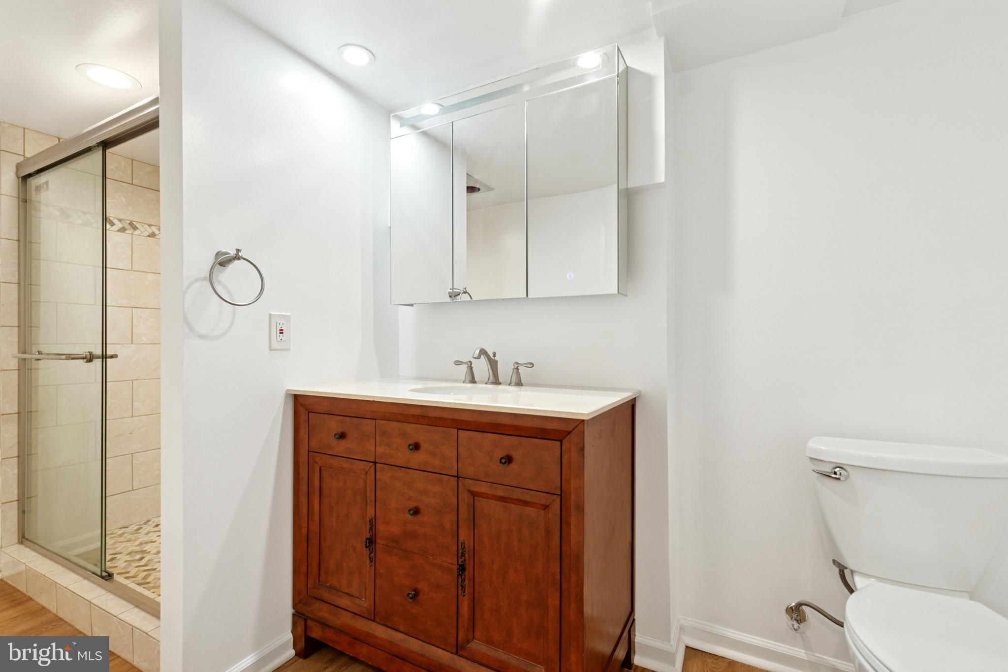 4009 High Point Road Ellicott City, MD 21042 - Photo 34 of 51 a bathroom with a sink a toilet and shower