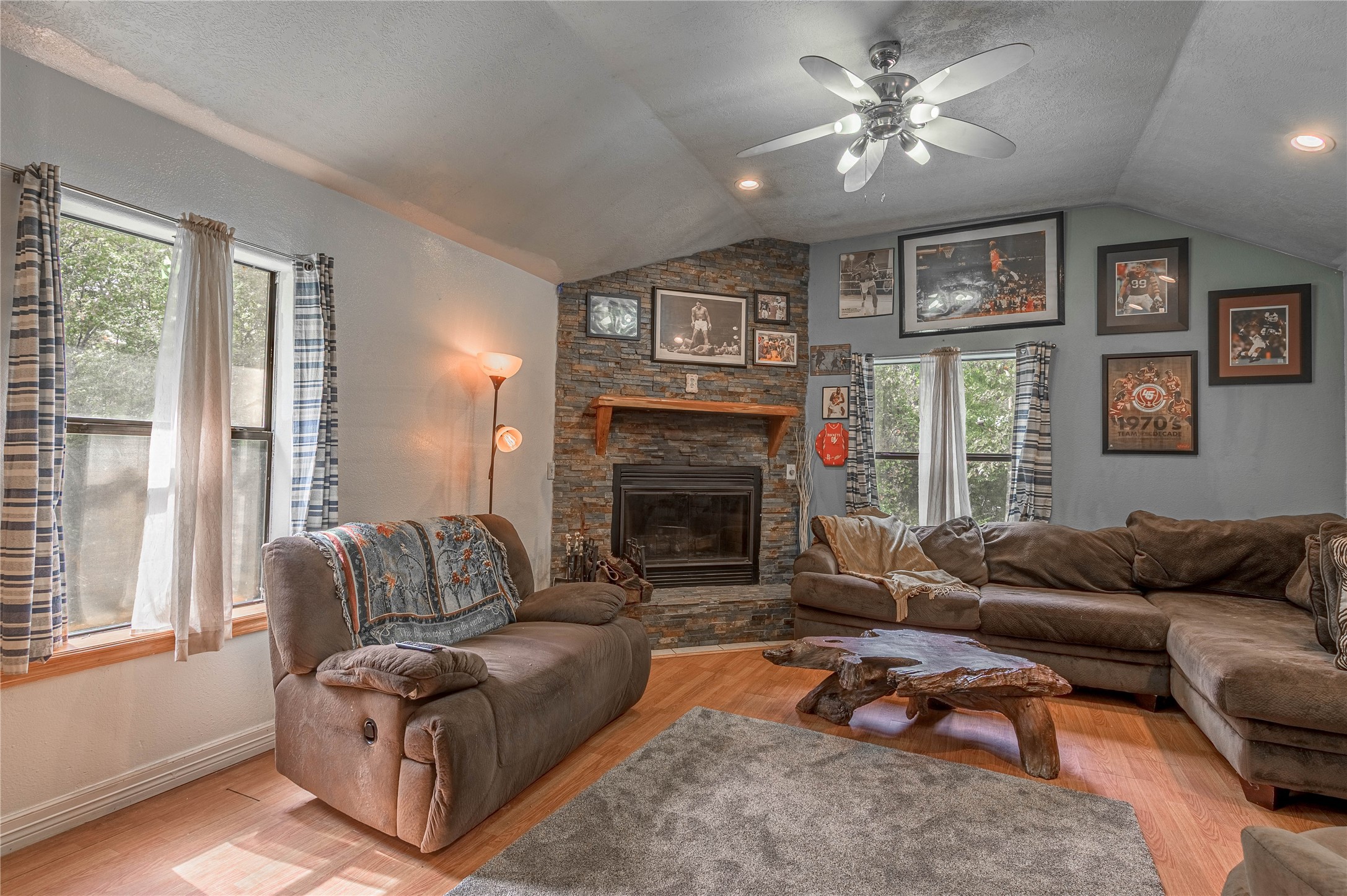47-57 Stage Coach Road Coldspring, TX 77331 - Photo 16 of 50 a living room with furniture and a fireplace
