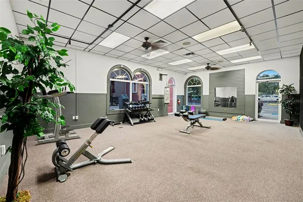 a view of a swimming pool and patio