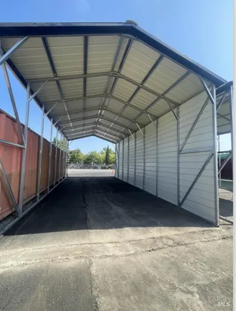 a view of a garage
