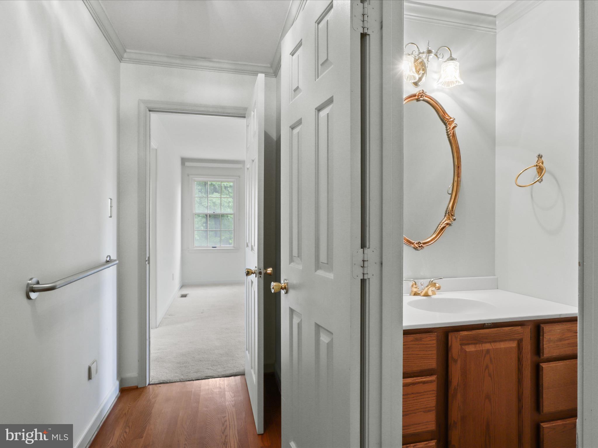 13124 South River Road Sumerduck, VA 22742 - Photo 20 of 54 a bathroom with a granite countertop shower a mirror and a sink