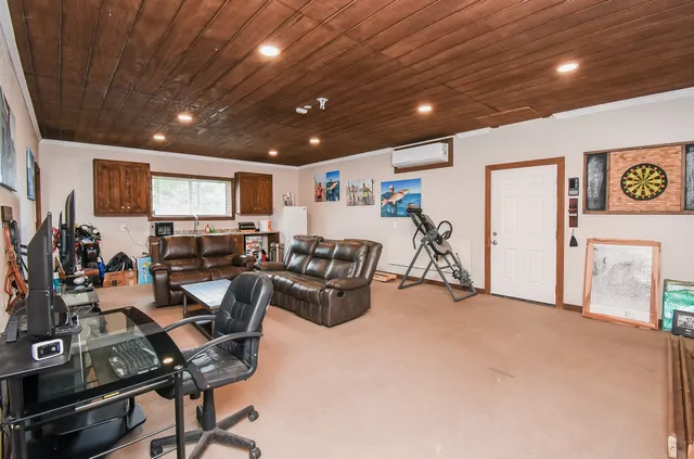 a view of a swimming pool with a patio