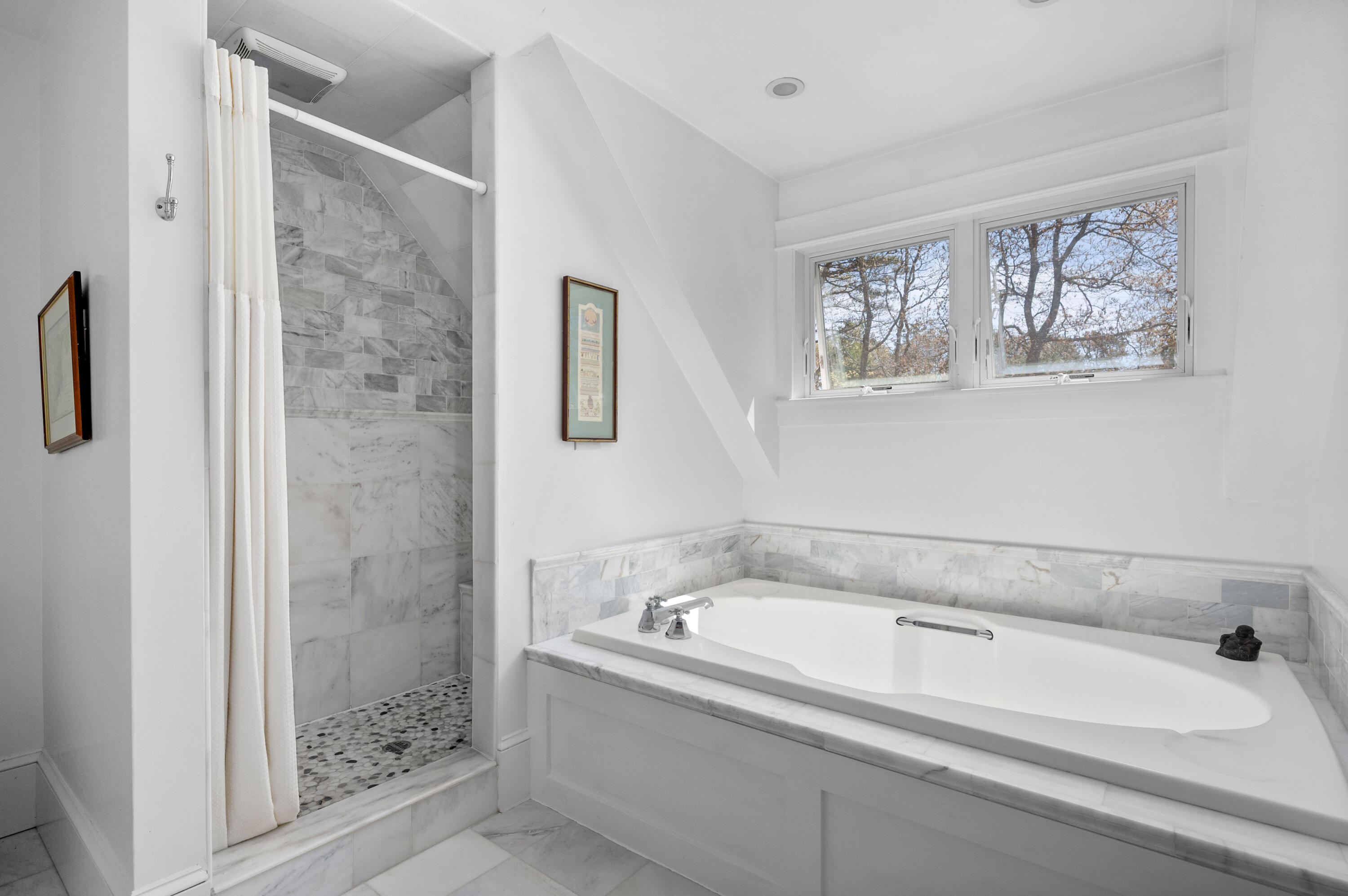 110 Clamshell Cove Road Cotuit, MA 02635 - Photo 20 of 56 a bathroom with a tub and a shower