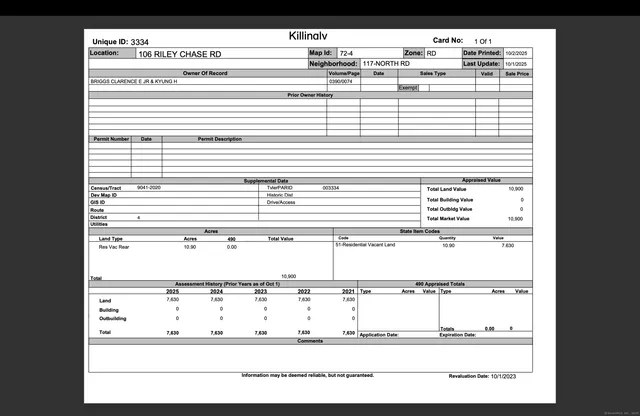 $100,000 | 106 Riley Chase Road, Killingly, CT 06241
