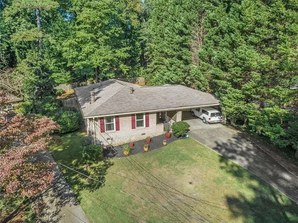 a view of a house with garden