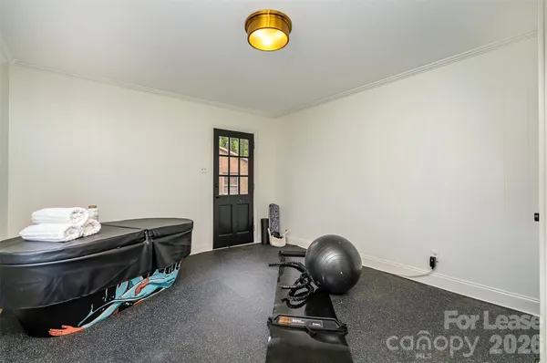 a room with gym equipment