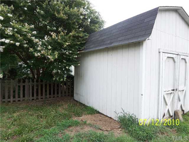 4205 Old Brick Court Raleigh, NC 27616 - Photo 10 of 12 Outside storage shed for all your yard tools and equipment