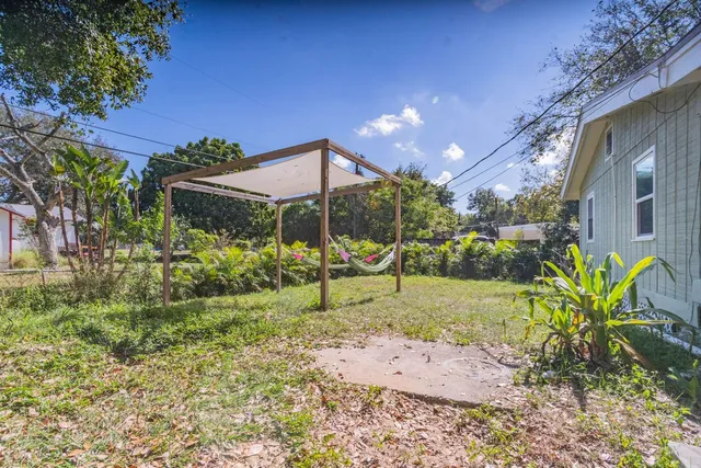 a house view with a garden space