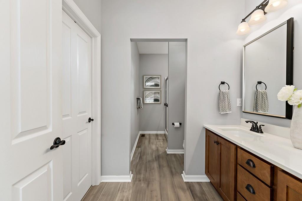 137 Cobblestone Drive Pittsburgh, PA 15237 - Photo 21 of 39 a bathroom with a sink a mirror and shower