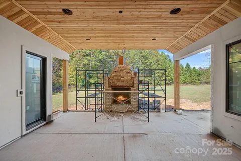 an aerial view of a house having outdoor space
