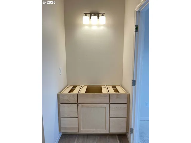 a car parked in front of a door