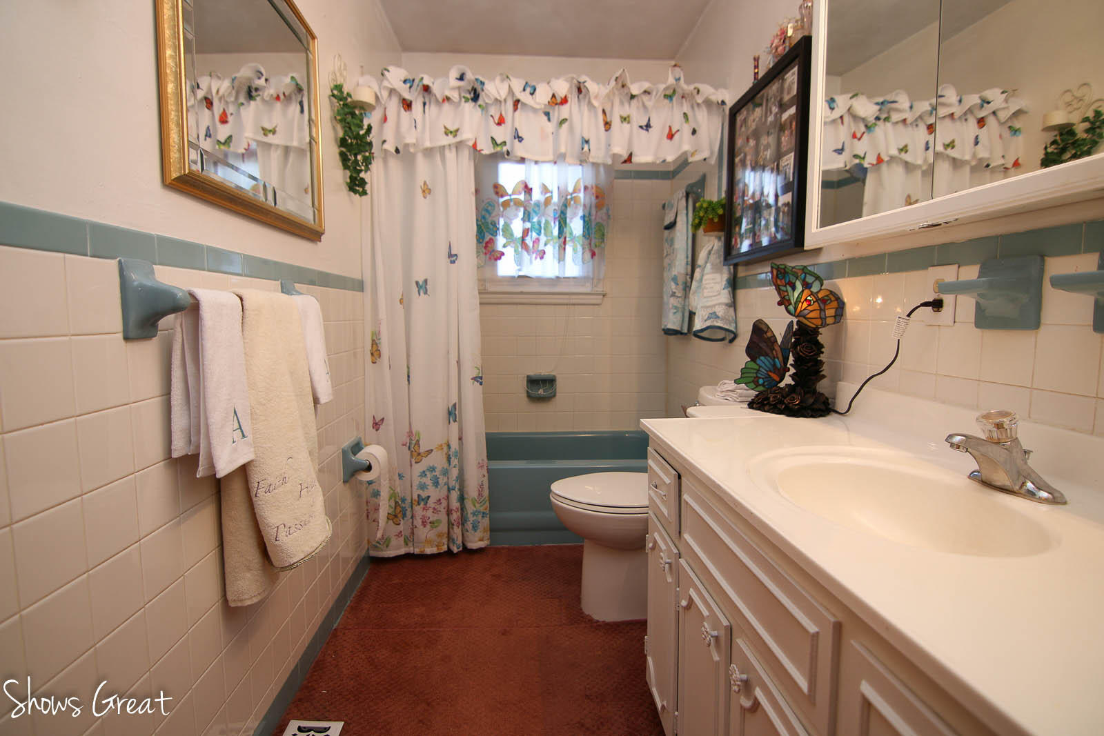 2880 Morgans Mill Road Goodview, VA 24095 - Photo 16 of 34 a bathroom with a sink toilet and shower