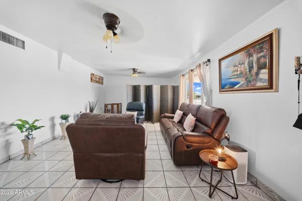 a living room with furniture