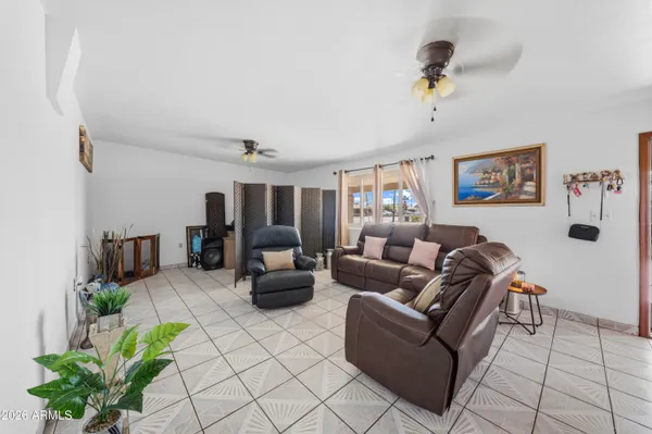 a living room with furniture