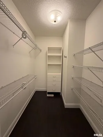 a view of an empty walk in closet