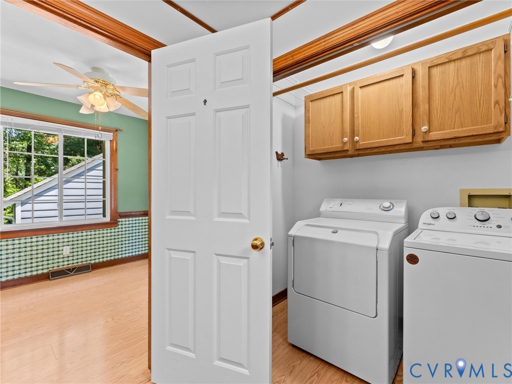 3524 Ludgate Road Chester, VA 23831 - Photo 20 of 44 Dedicated laundry area featuring upper wood cabine